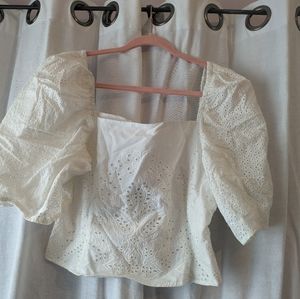 Eyelet cropped top